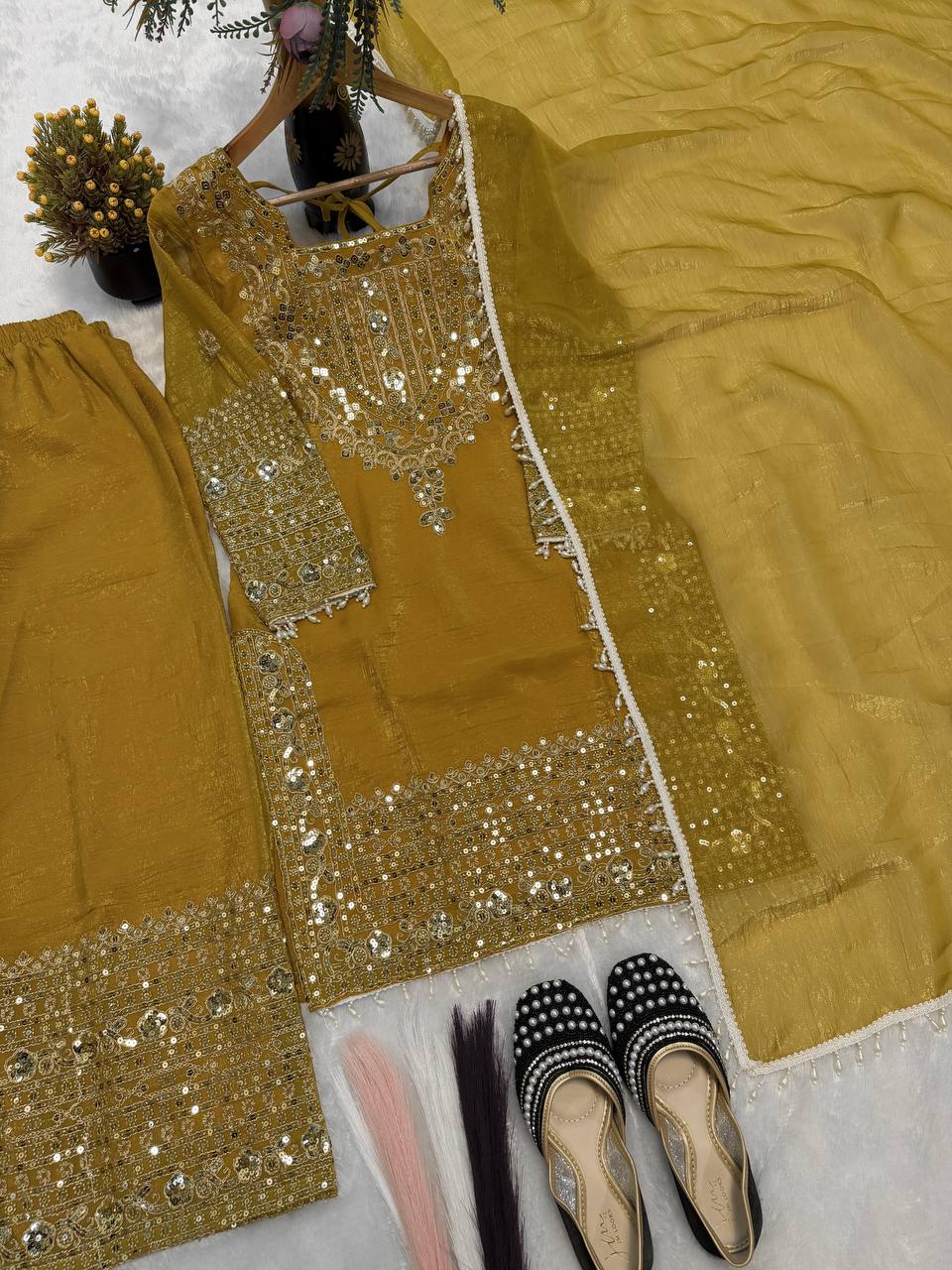 Royal Orchid Embroidered Evening Couture